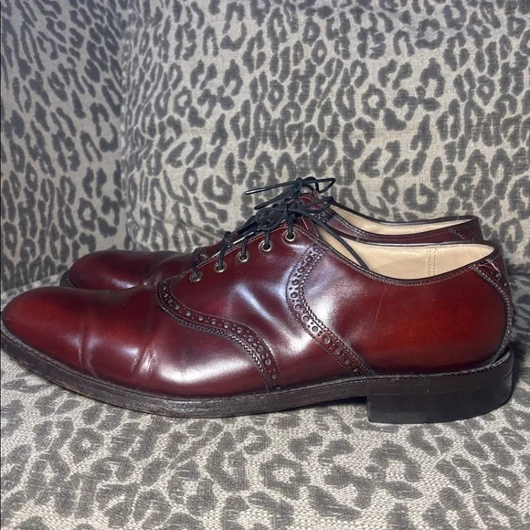 Johnston & Murphy Heritage Oxblood brown leather oxfords made in USA men’s 11.5